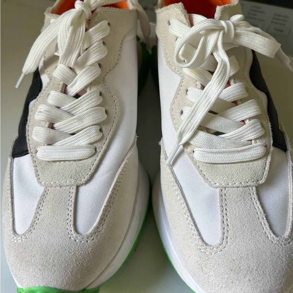 Steve Madden White  Sneakers with green soles